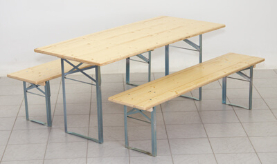 Table and benches set 180 cm long with 40 cm wide benches. Special offer no.183s 
