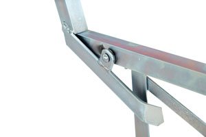 Folding safety device for bench frame with backrest from outside