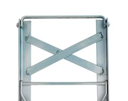 Bench frame with a cross for reinforcement