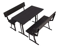 Bench set with backrest view diagonal top