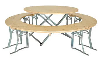 120 round table and benches set