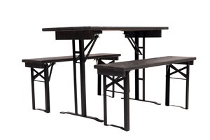 short table and benches sets anthracite grey