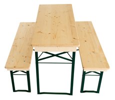 Bench set short clear lacquered fittings green