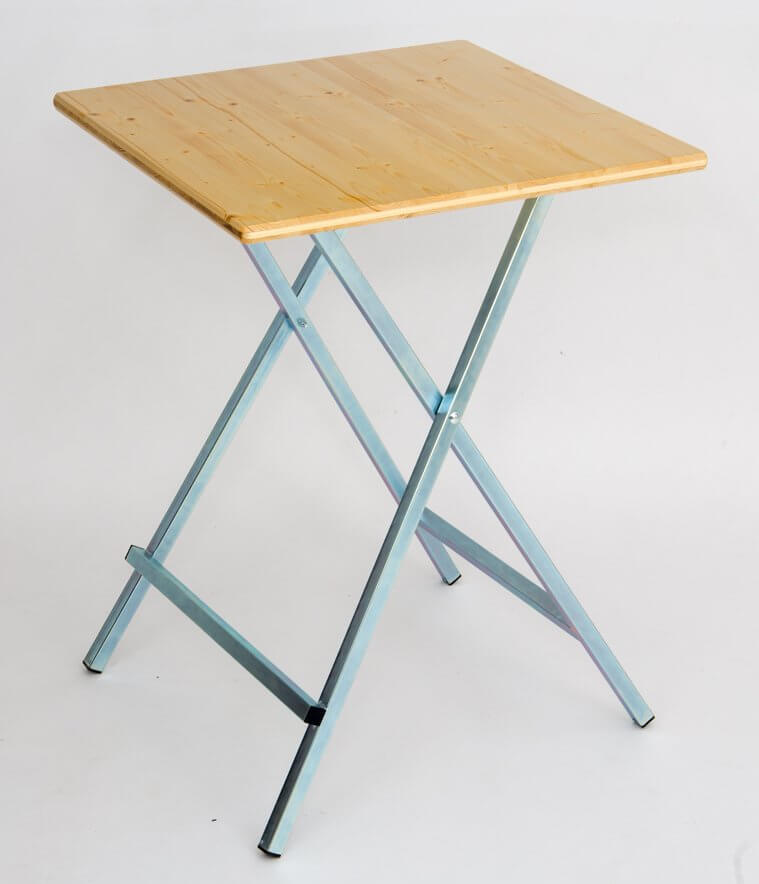 standing table with square wooden top no.09 