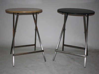 Standing tables with stainless steel frame 