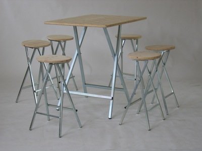 Standing table rectangular with stool 