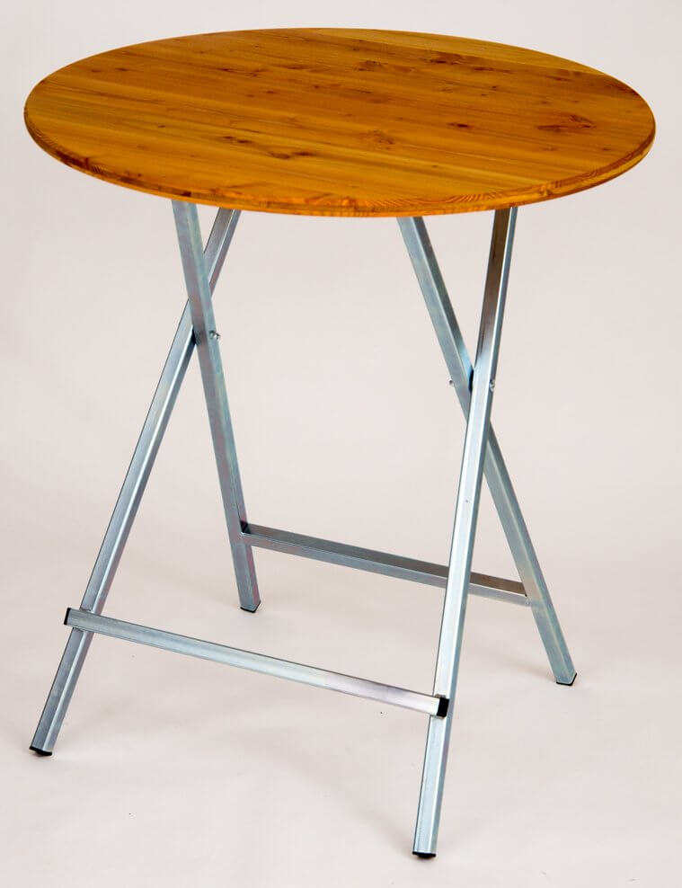 Standing table 100 cm with wooden plate made of Douglas fir wood no.70d 