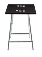 Standing table Bembel with screen printing.