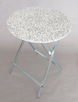 Standing table with tabletop optical like marble
