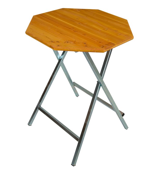 Octagonal Standing Table With Douglas Fir Wood Top