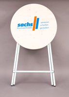 Standing table with logo two-coloured