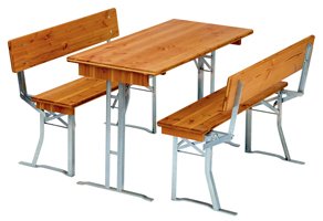 Table and benches set legroom Douglas fir no.177d