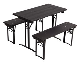 Table set anthracite with T frame