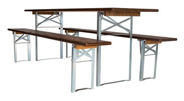 Table and benches set Douglasie fittings galvanized