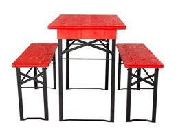 short table and benches sets black red