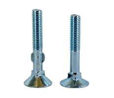 Rib screw and flat-head screw for table sets