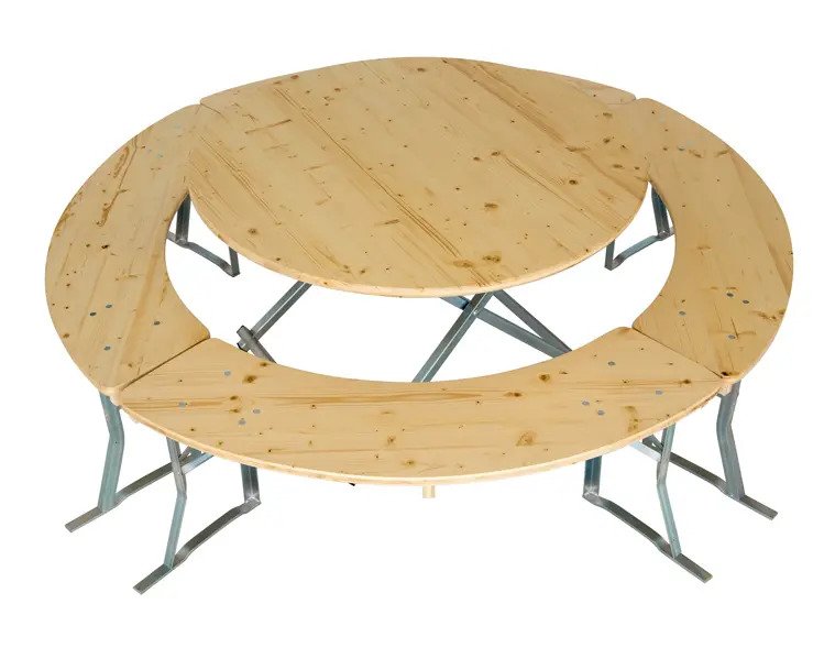 Round tables and benches_set example